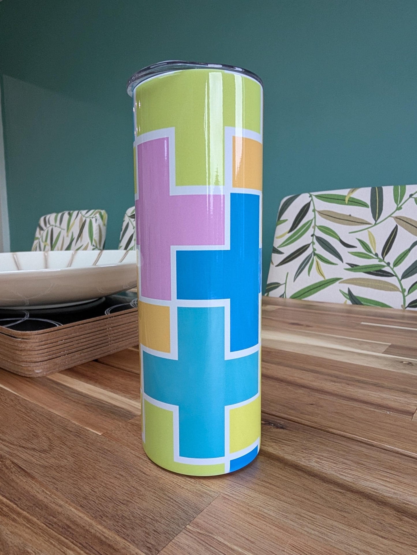 Geometric Tumbler | Colour Block Insulated Stainless Steel Mug