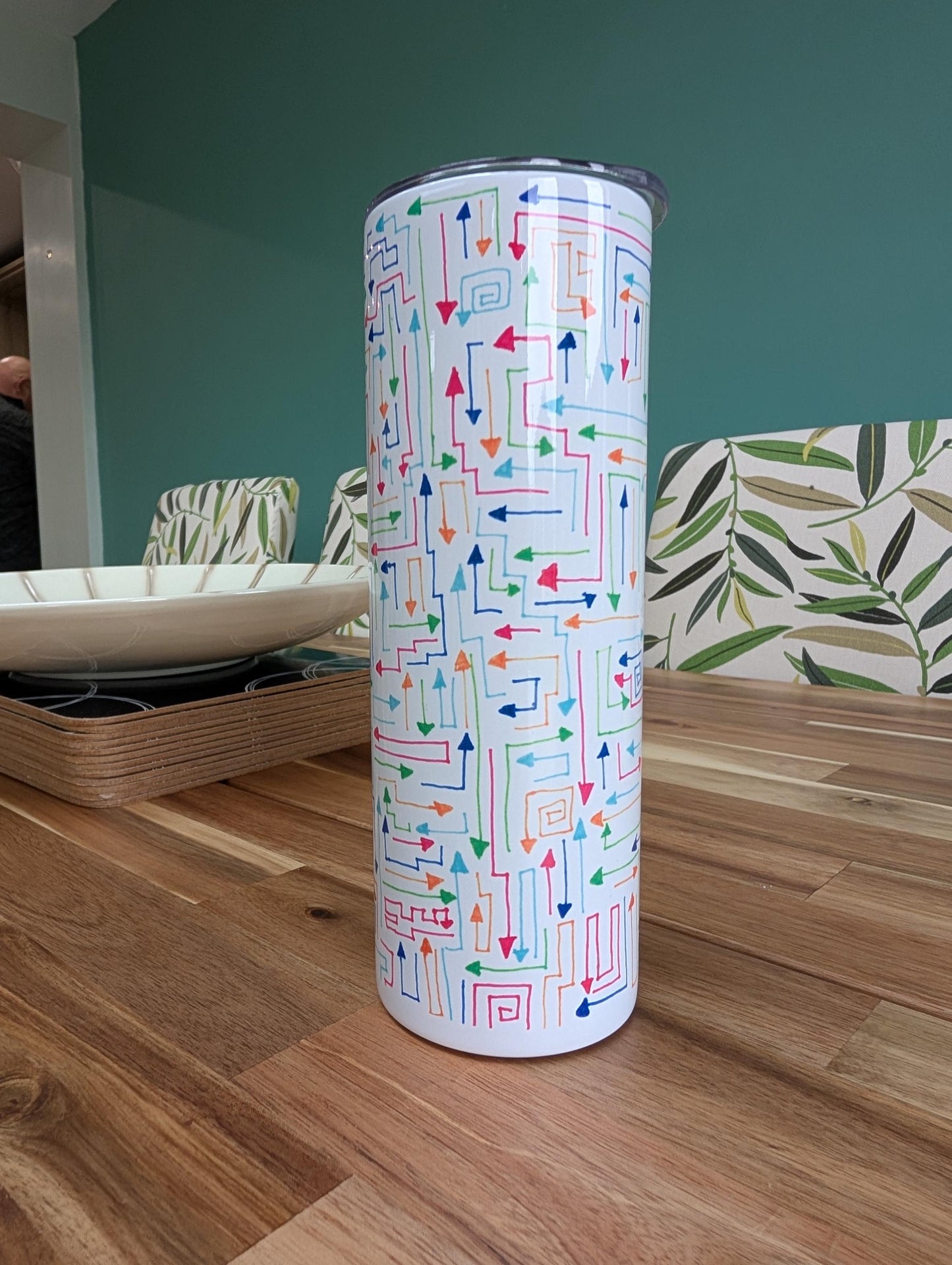 Abstract Arrow Tumbler | Insulated Stainless Steel Travel Mug