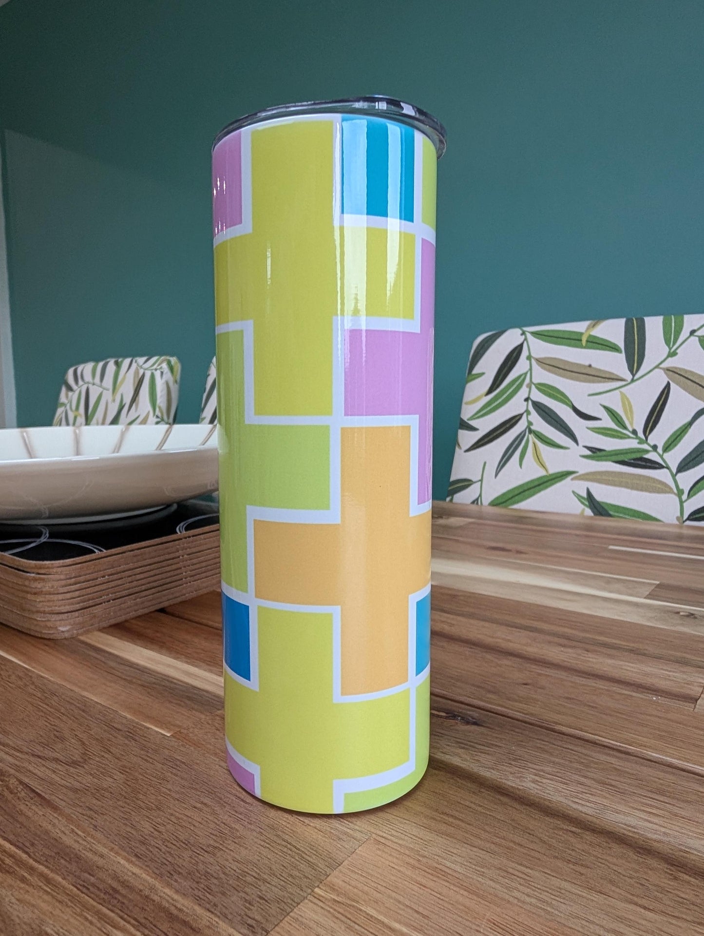 Geometric Tumbler | Colour Block Insulated Stainless Steel Mug