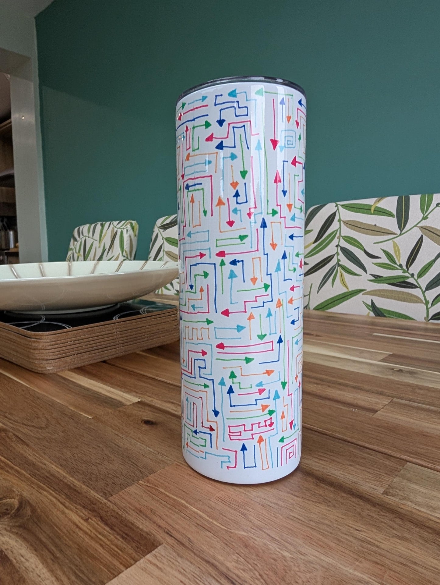 Abstract Arrow Tumbler | Insulated Stainless Steel Travel Mug