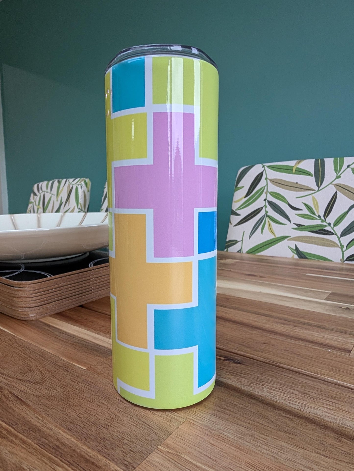 Geometric Tumbler | Colour Block Insulated Stainless Steel Mug