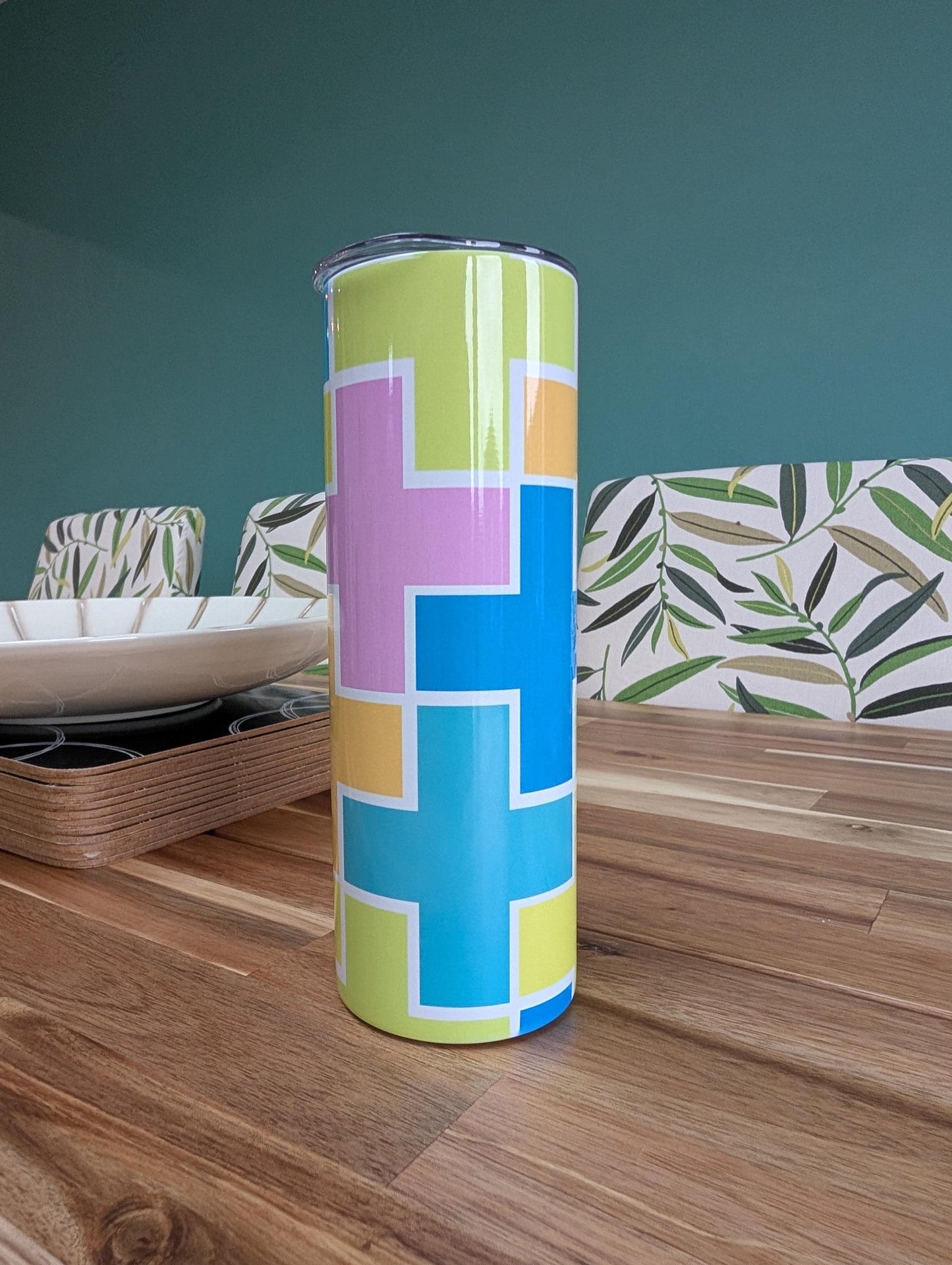 Geometric Tumbler | Colour Block Insulated Stainless Steel Mug