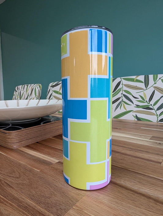 Geometric Tumbler | Colour Block Insulated Stainless Steel Mug