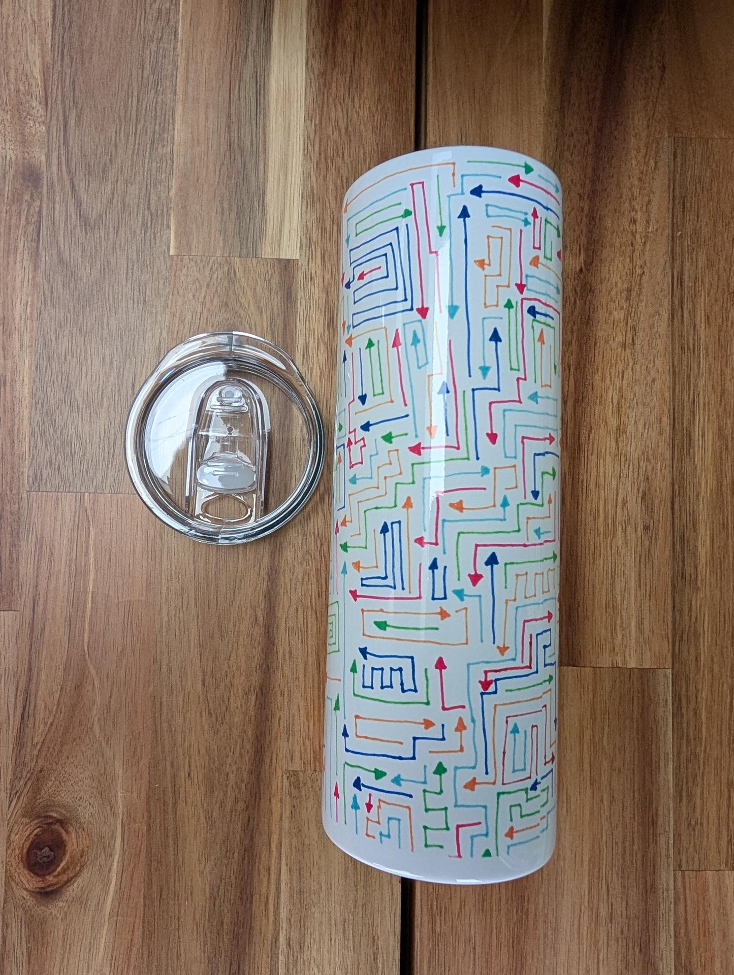 Abstract Arrow Tumbler | Insulated Stainless Steel Travel Mug