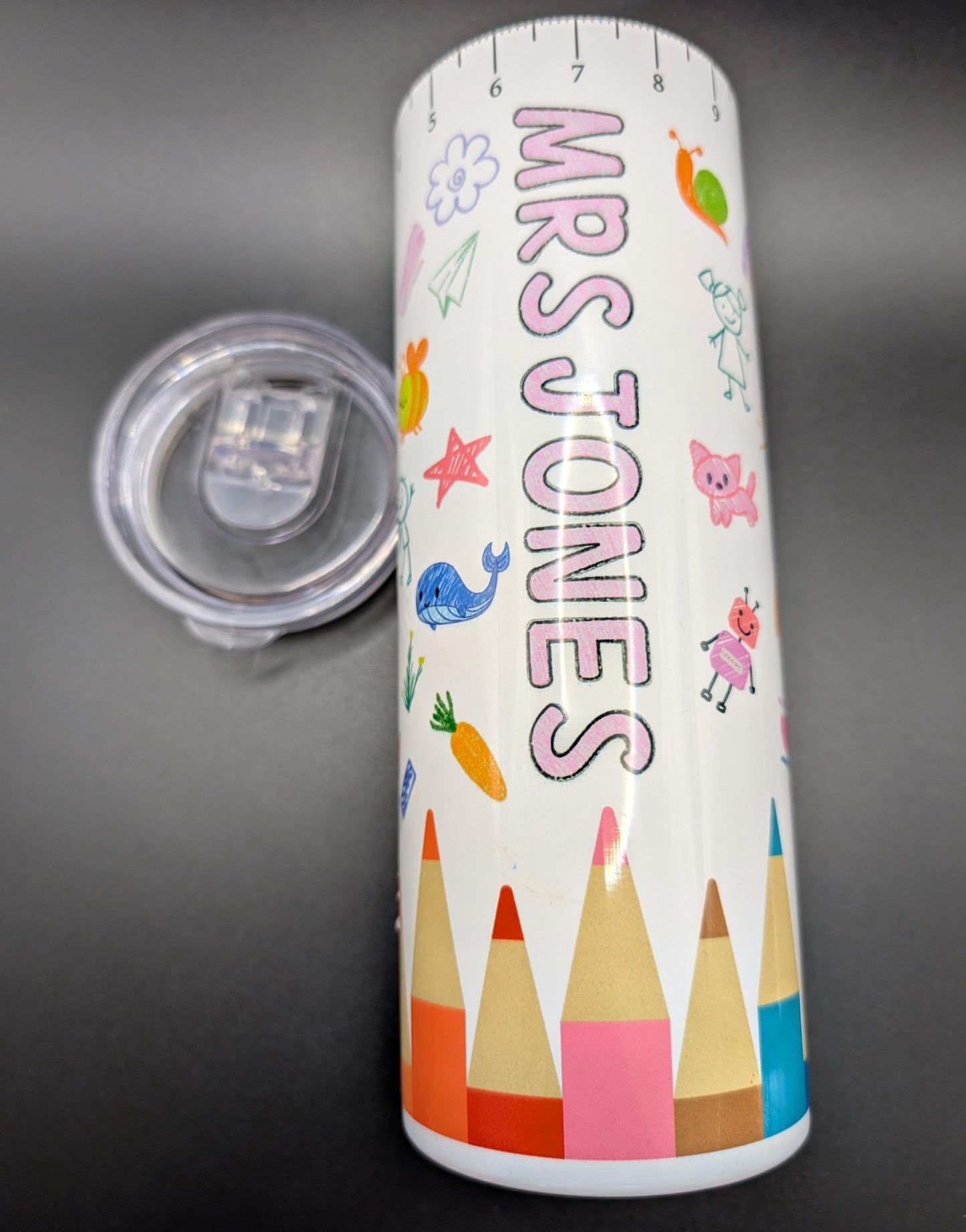 Personalized Teacher Tumbler | School Doodles | Insulated Stainless Steel