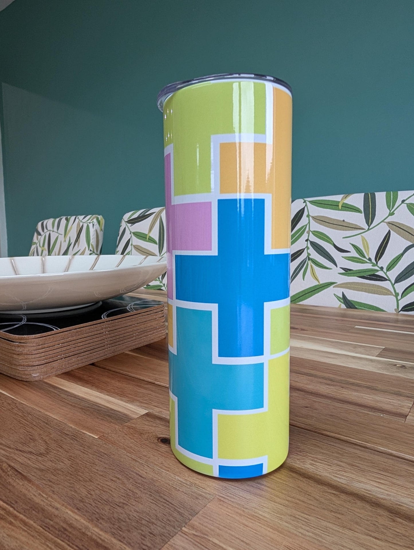 Geometric Tumbler | Colour Block Insulated Stainless Steel Mug