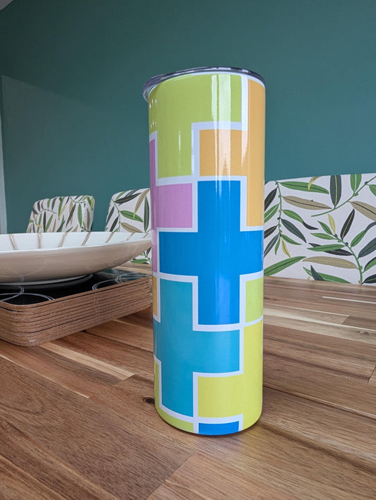 Geometric Tumbler | Colour Block Insulated Stainless Steel Mug