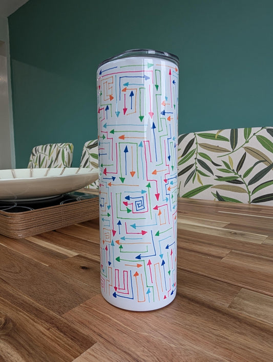 Abstract Arrow Tumbler | Insulated Stainless Steel Travel Mug
