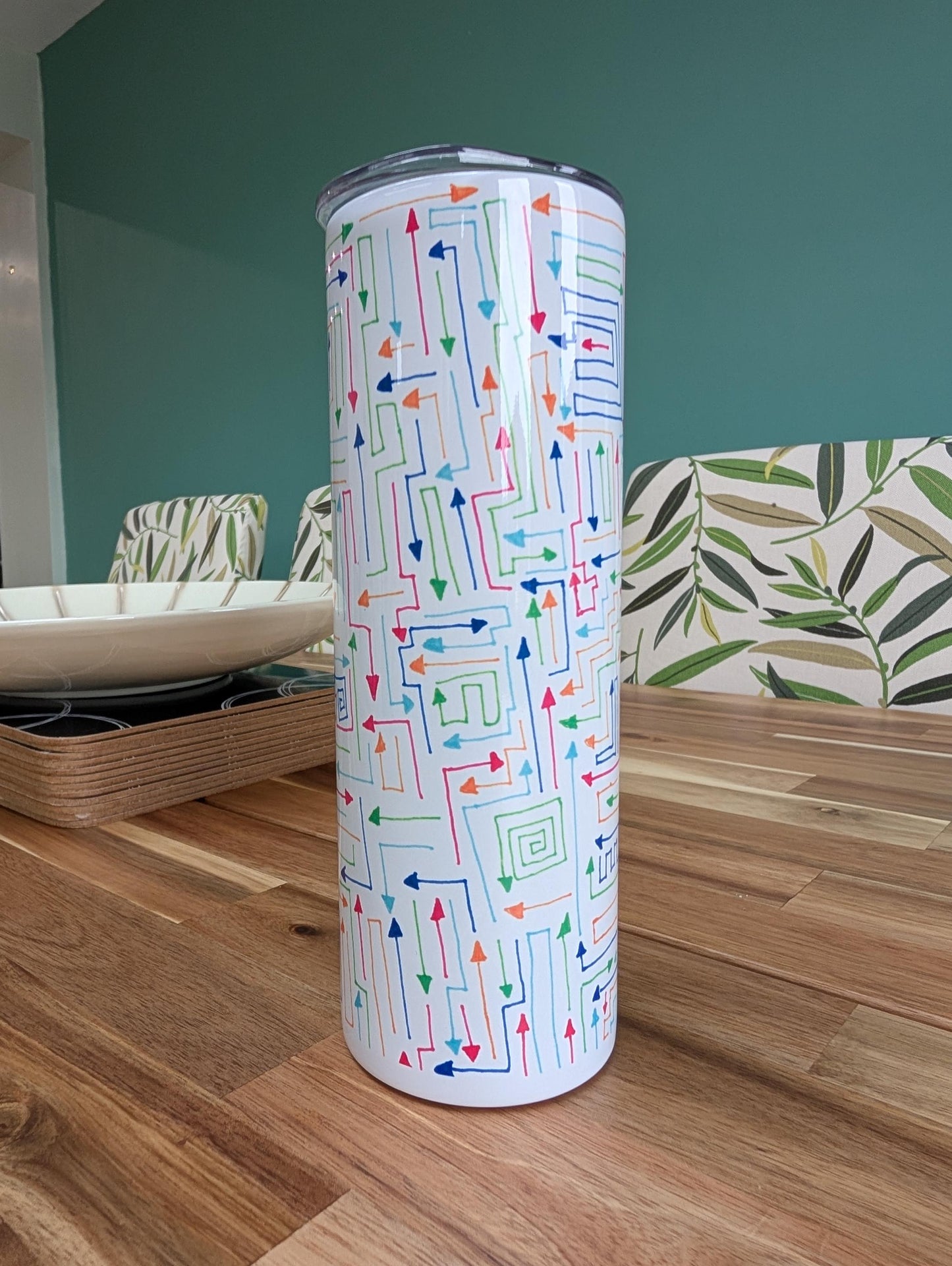 Abstract Arrow Tumbler | Insulated Stainless Steel Travel Mug